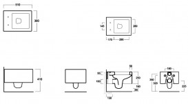 Унітаз підвісний Simas Frozen 38х51 см фаянс білий FZ 18/F85