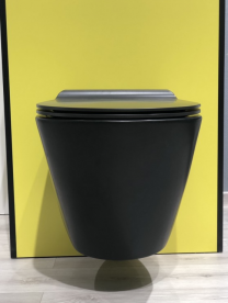 Унитаз подвесной Simas коллекция Gambassi черный матовый + сиденье + крепление GA18NM+GA004NM+F85