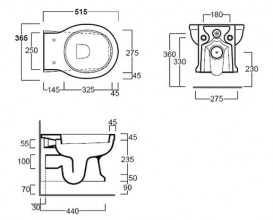 Унитаз подвесной Simas Londra 36,5х51,5 см фаянс белый LO 918