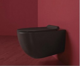 Унитаз подвесной Simas Vignoni Rimless 36,5х56 см фаянс черный матовый VI18/F85