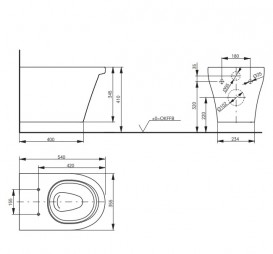 Унитаз подвесной TOTO CF без сиденья белый CW132Y
