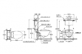 Унитаз подвесной TOTO Le Muse без сиденья белый CW812J