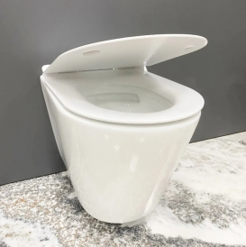 Унитаз подвесной VBI BURANO 53х37 см безободковый с крышкой soft-close керамика белый VBI-020700