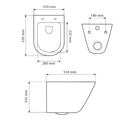 Унитаз подвесной VBI BURANO 53х37 см безободковый с крышкой soft-close керамика белый VBI-020700