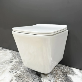 Унитаз подвесной VBI CAPRERA 50х34,5 см безободковый с крышкой soft-close керамика белый VBI-020300