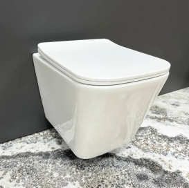 Унитаз подвесной VBI CAPRERA 50х34,5 см безободковый с крышкой soft-close керамика белый VBI-020300