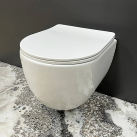 Унитаз подвесной VBI CAPRI 49х36,5 см безободковый с крышкой soft-close керамика белый VBI-020400