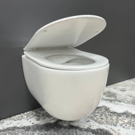 Унитаз подвесной VBI CAPRI 49х36,5 см безободковый с крышкой soft-close керамика белый VBI-020400