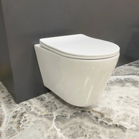 Унитаз подвесной VBI LEVANZO 49х36 см безободковый с крышкой soft-close керамика белый VBI-020200