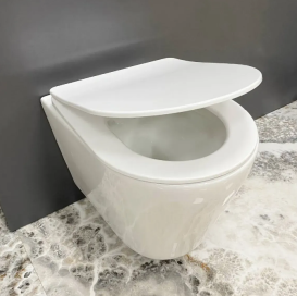 Унитаз подвесной VBI LEVANZO 49х36 см безободковый с крышкой soft-close керамика белый VBI-020200