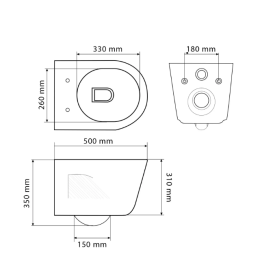 Унитаз подвесной VBI LIDO 50х37 см безободковый с крышкой soft-close керамика белый VBI-020500