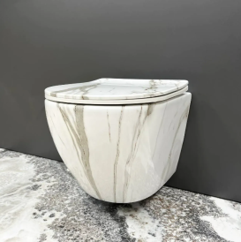 Унитаз подвесной VBI VULCANO 48х36 см безободковый с крышкой soft-close керамика лава VBI-020406