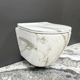 Унитаз подвесной VBI VULCANO 48х36 см безободковый с крышкой soft-close керамика лава VBI-020406