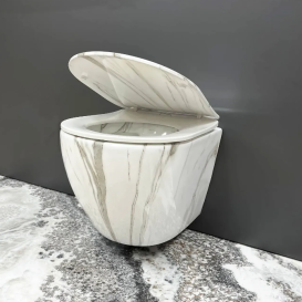 Унитаз подвесной VBI VULCANO 48х36 см безободковый с крышкой soft-close керамика лава VBI-020406