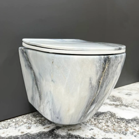 Унітаз підвісний VBI VULCANO 48х36 см безободковий з кришкою soft-close кераміка граніт VBI-020405