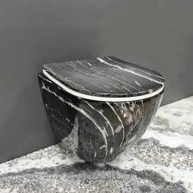 Унітаз підвісний VBI VULCANO 48х36 см безободковий з кришкою soft-close кераміка чорний онікс VBI-020403