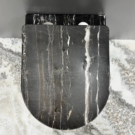 Унітаз підвісний VBI VULCANO 48х36 см безободковий з кришкою soft-close кераміка чорний онікс VBI-020403