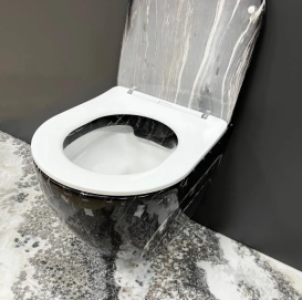 Унітаз підвісний VBI VULCANO 48х36 см безободковий з кришкою soft-close кераміка чорний онікс VBI-020403