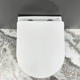 Унитаз подвесной VBI VULCANO 48х36 см безободковый с крышкой soft-close керамика белый/золотой VBI-020402