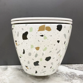 Унітаз підвісний VBI VULCANO 48х36 см безободковий з кришкою soft-close кераміка терраццо VBI-020409