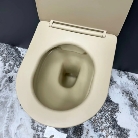 Унітаз підвісний VBI VULCANO 49х36,5 см безободковий з кришкою soft-close кераміка бежевий матовий VBI-020408