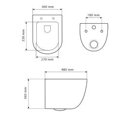 Унитаз подвесной VBI VULCANO 49х37 см безободковый с крышкой soft-close керамика черный матовый VBI-020412
