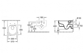 Унитаз Villeroy&Boch Avento 5656HR01 + Сиденье + Инсталляция ViConnect 92246100 + Кнопка смыва 92249061