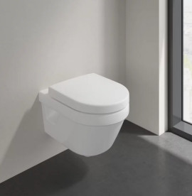 Підвісний унітаз Villeroy & Boch Architectura Compact 35х48 см санітарна кераміка CeramicPlus альпійський білий 4687R0R1