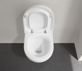 Унитаз подвесной Villeroy & Boch Architectura 35х48 см с крышкой санитарная керамика CeramicPlus альпийский белый 4687HRR1