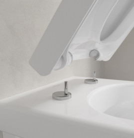 Унитаз подвесной Villeroy & Boch Architectura 35х48 см с крышкой санитарная керамика CeramicPlus альпийский белый 4687HRR1