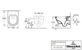 Унитаз подвесной Villeroy & Boch Architectura 37х53 см с крышкой санитарная керамика альпийский белый 5684H101