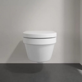 Підвісний унітаз Villeroy & Boch Architectura 37х53 см з кришкою санітарна кераміка CeramicPlus альпійський білий 4694HRR1