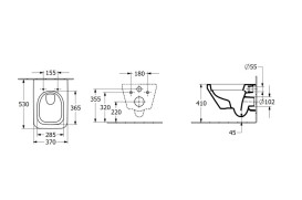 Підвісний унітаз Villeroy & Boch Architectura 37х53 см з кришкою Soft Close санітарна кераміка альпін білий 5685CL01