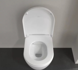 Унитаз подвесной Villeroy & Boch Avento 37х53 см с крышкой санитарная керамика альпийский белый 5656HR01