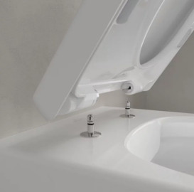 Унитаз подвесной Villeroy & Boch Avento 37х53 см с крышкой санитарная керамика альпийский белый 5656HR01