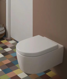 Унитаз подвесной Villeroy & Boch Avento 37х53 см с крышкой санитарная керамика альпийский белый 5656HR01