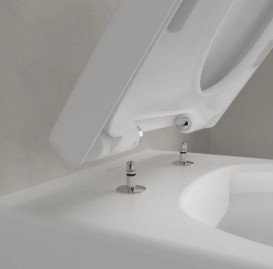 Унітаз підвісний Villeroy & Boch Avento 37х53 см із кришкою санітарна кераміка CeramicPlus кам'яний білий 5656HRRW