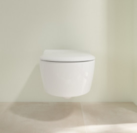 Унитаз подвесной Villeroy & Boch Avento 37х53 см с крышкой санитарная керамика альпийский белый 5656RS01