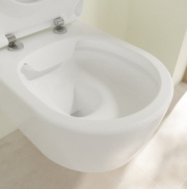 Унитаз подвесной Villeroy & Boch Avento 37х53 см с крышкой санитарная керамика альпийский белый 5656RS01