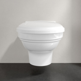 Унитаз подвесной Villeroy & Boch Hommage 37х60 см санитарная керамика CeramicPlus альпийский белый 6661B0R1