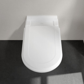 Унитаз подвесной Villeroy & Boch Hommage 37х60 см санитарная керамика CeramicPlus альпийский белый 6661B0R1