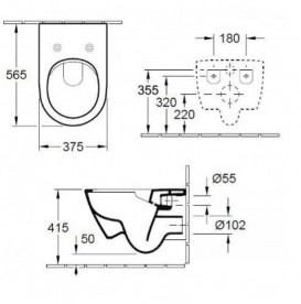 Унитаз подвесной Villeroy&Boch Subway 2.0 5614R00+9M68S101 + Комплект 3 в 1 Grohe Rapid SL 38750001