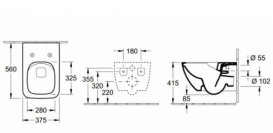 Унитаз подвесной Villeroy&Boch коллекция Venticello Directflush 4611R001 + Сиденье 9M79S101