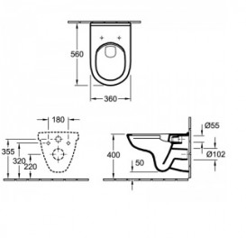 Унитаз подвесной Villeroy&Boch O.Novo 5660HR01 Directflush + Сиденье 9M38S101