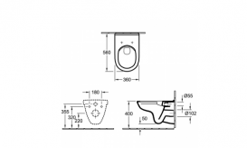 Унітаз підвісний Villeroy & Boch O.Novo 5660HR01 Directflush + Сидіння + Інсталяція 92246100 + Клавіша змиву 92249068 біла