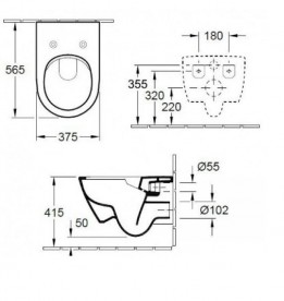 Унитаз подвесной Villeroy&Boch Directflush Subway 2.0 5614R001 + Сиденье 9M78S101