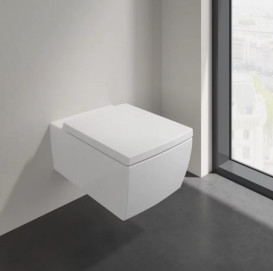 Унитаз подвесной Villeroy & Boch Memento 2.0 37,5х56 см санитарная керамика CeramicPlus альпийский белый 4633R0R1