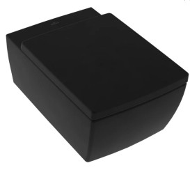 Унитаз подвесной Villeroy & Boch Memento 2.0 37,5х56 см санитарная керамика CeramicPlus Ebony (черный матовый) 4633R0S5