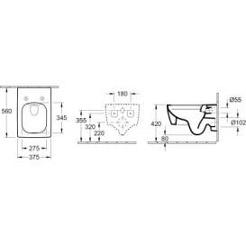 Унитаз подвесной Villeroy&Boch Memento 2.0 4633R001 + Сиденье 8M24S101