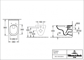 Унітаз підвісний Villeroy & Boch O.Novo 36х56 см відкритий змивний край білий альпійський 5660R001